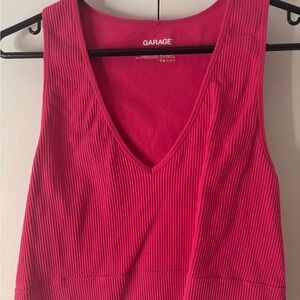 Garage Women's Vibrant Pink Ribbed Tank Top